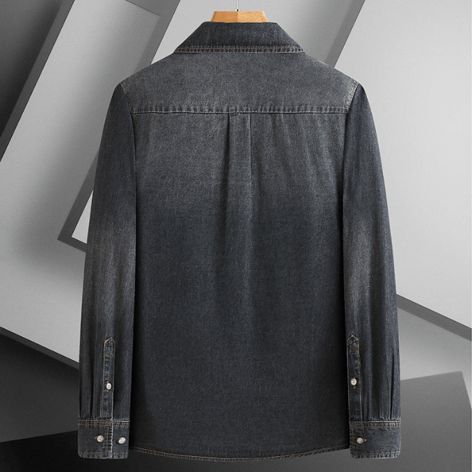 Chemise en denim pour hommes en coton style décontracté