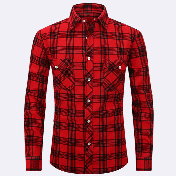 Chemise en flanelle à manches longues pour hommes à carreaux – Chemise confortable pour hommes pour le quotidien et les loisirs