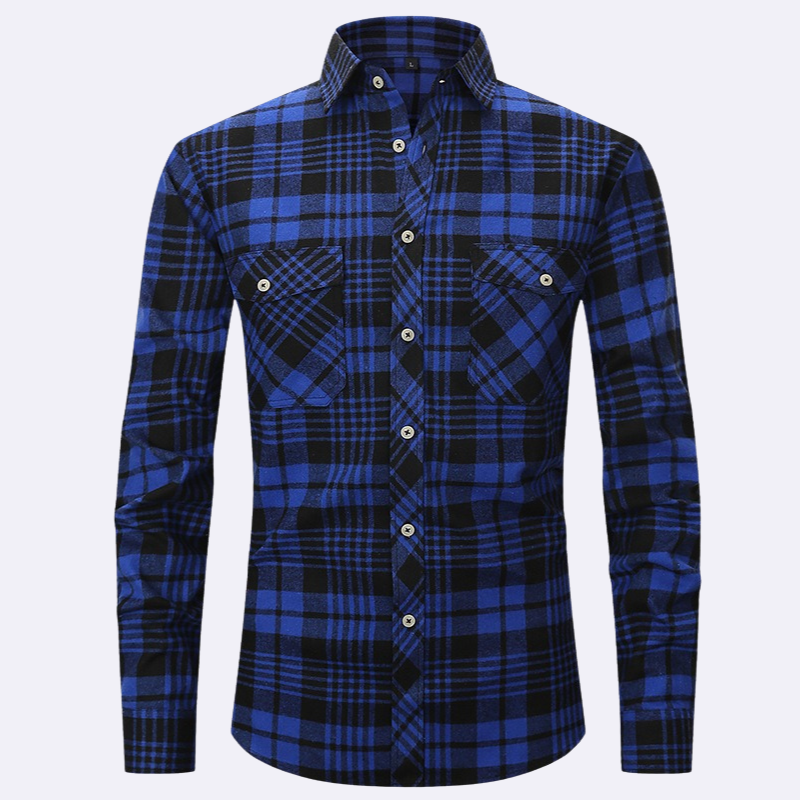 Chemise en flanelle à manches longues pour hommes à carreaux – Chemise confortable pour hommes pour le quotidien et les loisirs