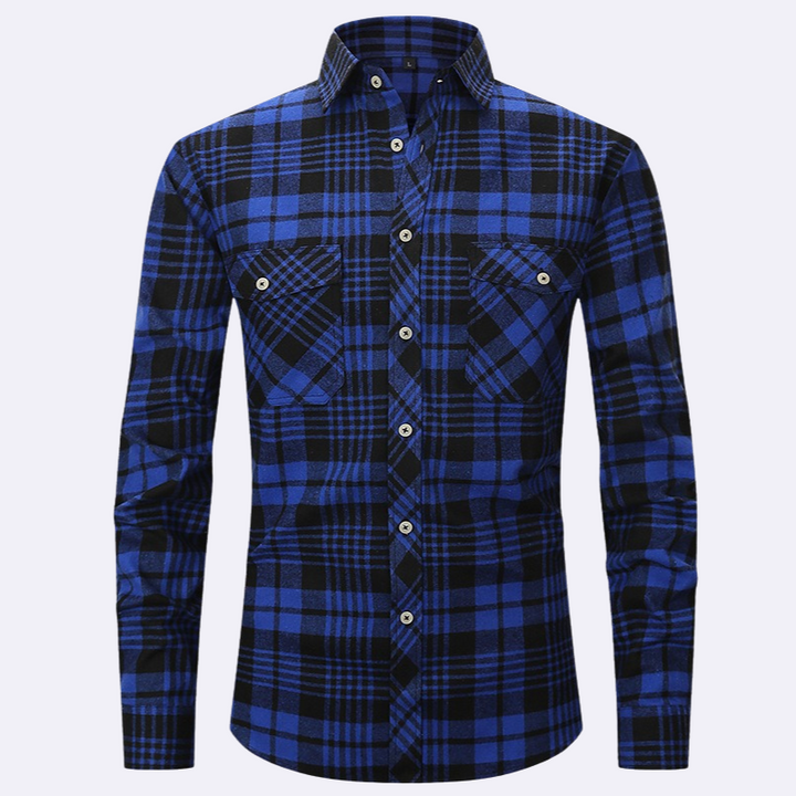 Chemise en flanelle à manches longues pour hommes à carreaux – Chemise confortable pour hommes pour le quotidien et les loisirs