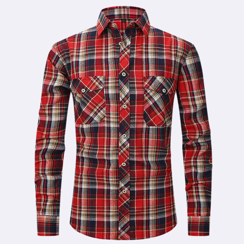 Chemise en flanelle à manches longues pour hommes à carreaux – Chemise confortable pour hommes pour le quotidien et les loisirs