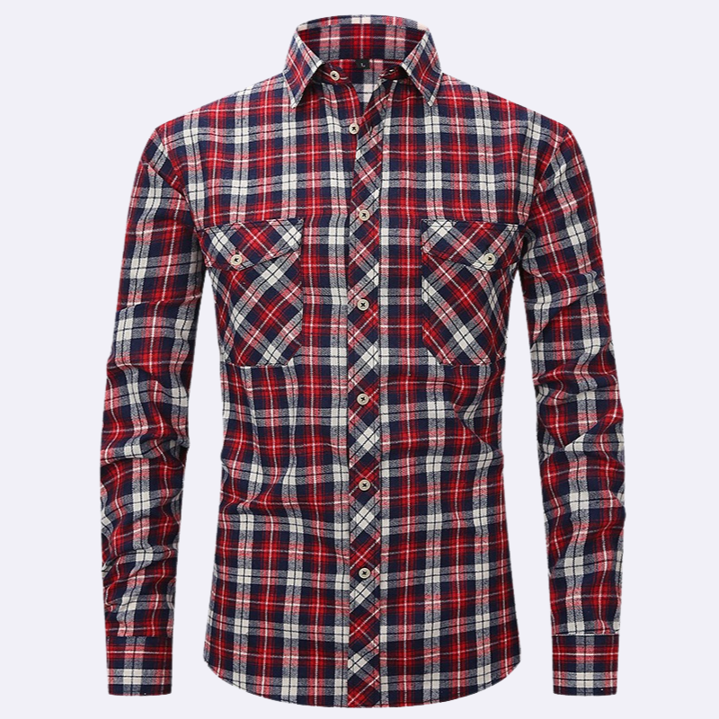 Chemise en flanelle à manches longues pour hommes à carreaux – Chemise confortable pour hommes pour le quotidien et les loisirs