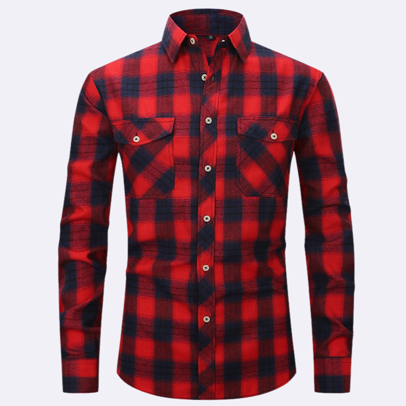 Chemise en flanelle à manches longues pour hommes à carreaux – Chemise confortable pour hommes pour le quotidien et les loisirs