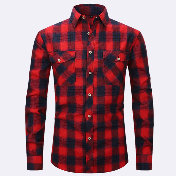 Chemise en flanelle à manches longues pour hommes à carreaux – Chemise confortable pour hommes pour le quotidien et les loisirs