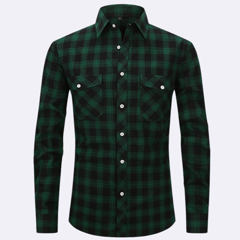 Chemise en flanelle à manches longues pour hommes à carreaux – Chemise confortable pour hommes pour le quotidien et les loisirs