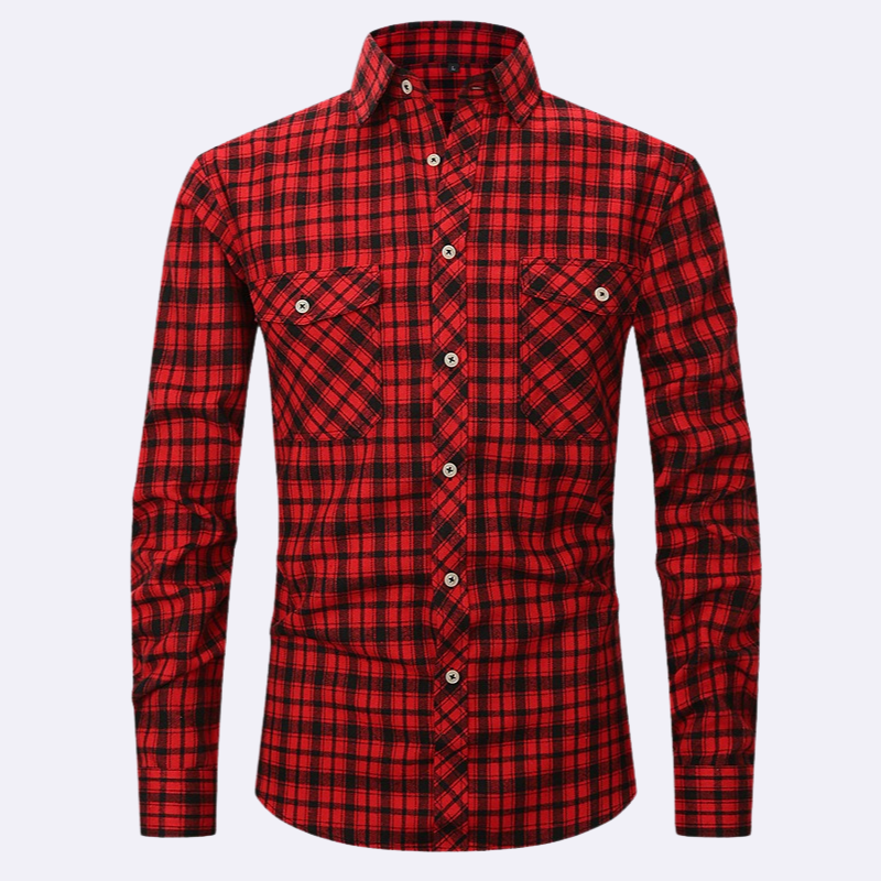 Chemise en flanelle à manches longues pour hommes à carreaux – Chemise confortable pour hommes pour le quotidien et les loisirs