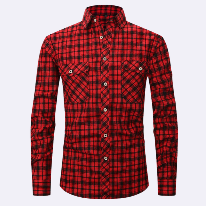 Chemise en flanelle à manches longues pour hommes à carreaux – Chemise confortable pour hommes pour le quotidien et les loisirs