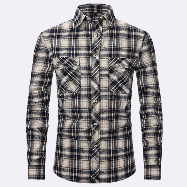Chemise en flanelle à manches longues pour hommes à carreaux – Chemise confortable pour hommes pour le quotidien et les loisirs