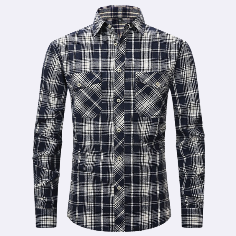 Chemise en flanelle à manches longues pour hommes à carreaux – Chemise confortable pour hommes pour le quotidien et les loisirs