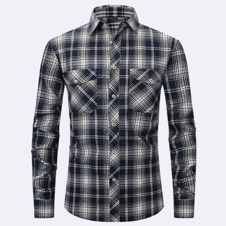 Chemise en flanelle à manches longues pour hommes à carreaux – Chemise confortable pour hommes pour le quotidien et les loisirs