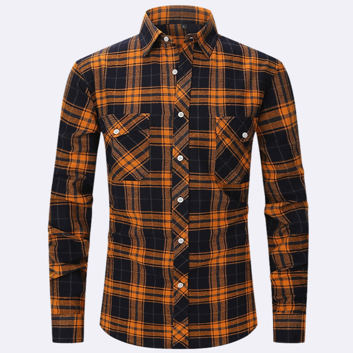 Chemise en flanelle à manches longues pour hommes à carreaux – Chemise confortable pour hommes pour le quotidien et les loisirs