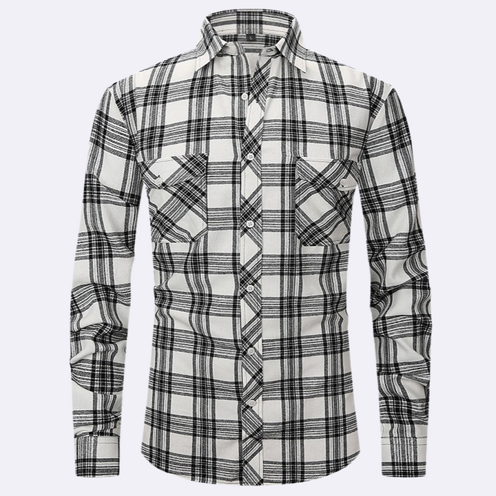 Chemise en flanelle à manches longues pour hommes à carreaux – Chemise confortable pour hommes pour le quotidien et les loisirs