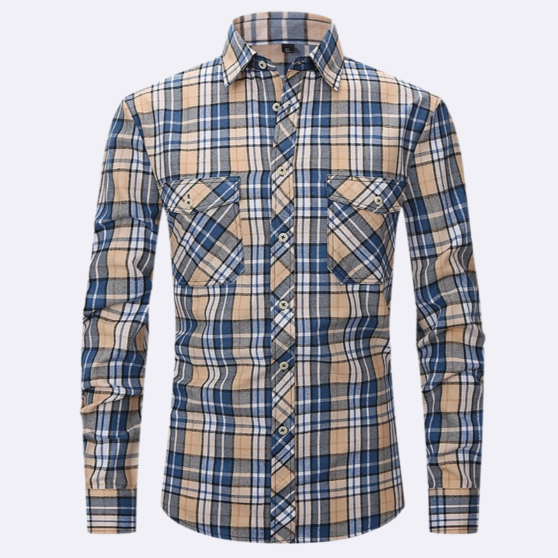 Chemise en flanelle à manches longues pour hommes à carreaux – Chemise confortable pour hommes pour le quotidien et les loisirs