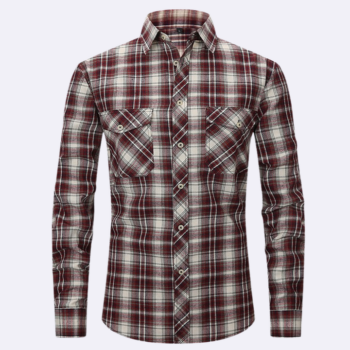 Chemise en flanelle à manches longues pour hommes à carreaux – Chemise confortable pour hommes pour le quotidien et les loisirs