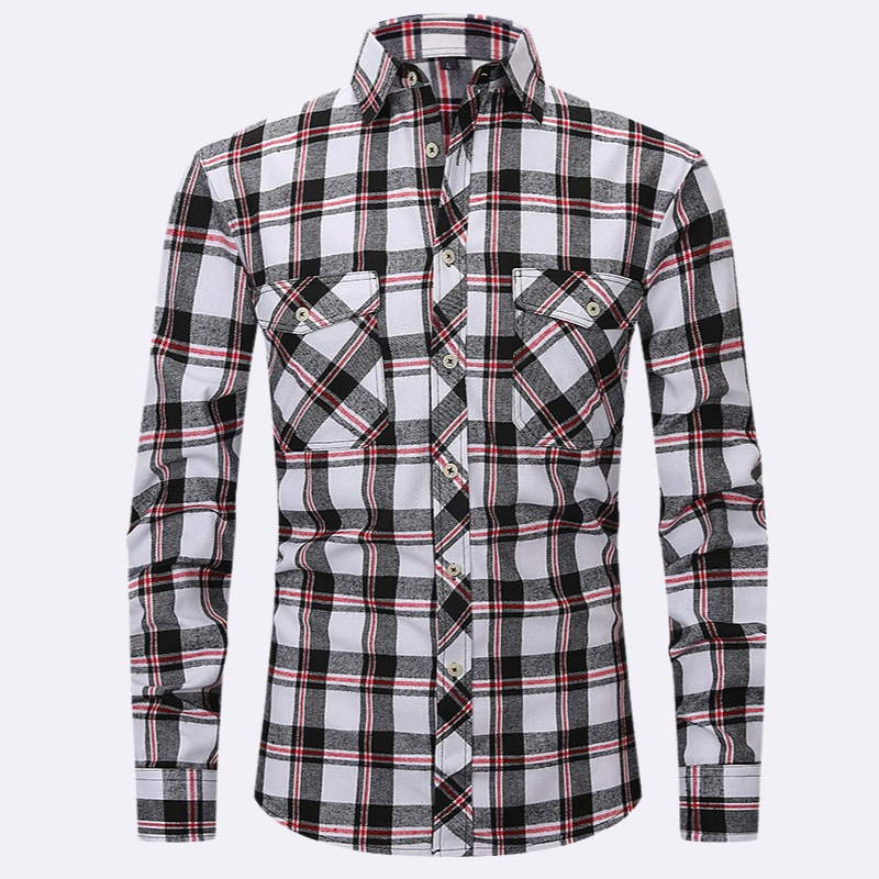 Chemise en flanelle à manches longues pour hommes à carreaux – Chemise confortable pour hommes pour le quotidien et les loisirs