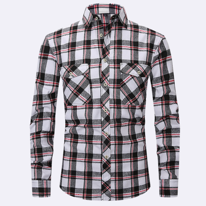 Chemise en flanelle à manches longues pour hommes à carreaux – Chemise confortable pour hommes pour le quotidien et les loisirs