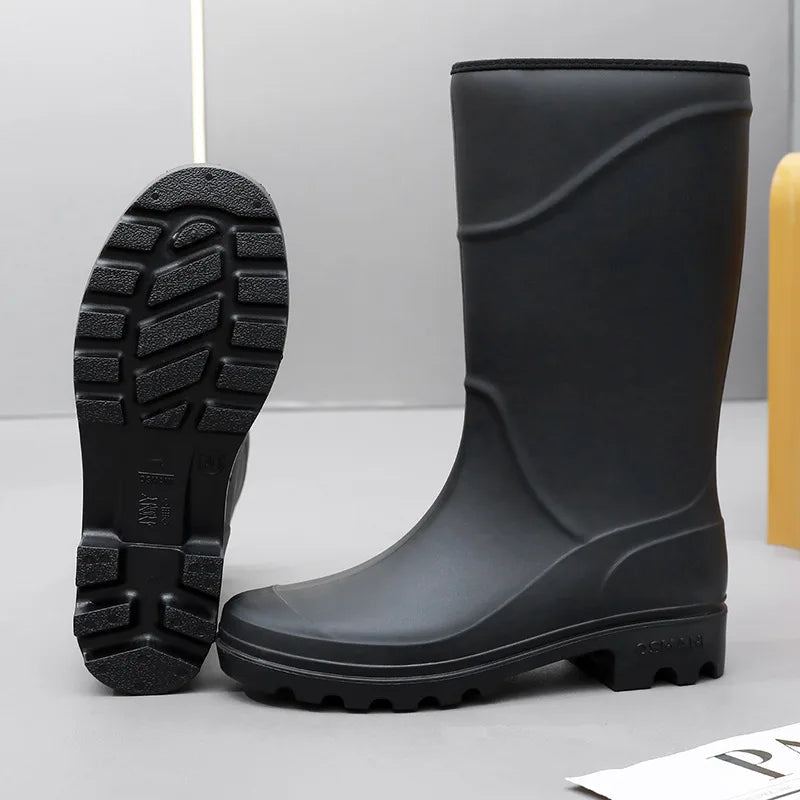 Bottes en caoutchouc pour hommes étanches antidérapantes pour activités de plein air