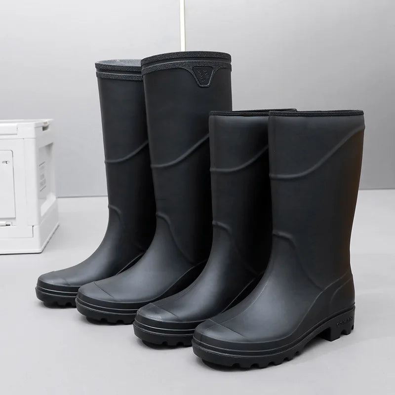 Bottes en caoutchouc pour hommes étanches antidérapantes pour activités de plein air