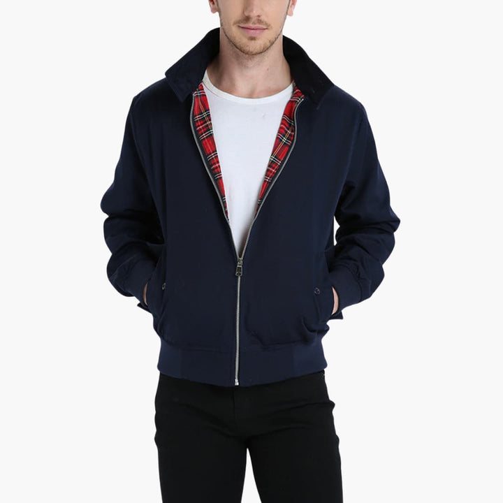 Herren Jacke mit Rippbündchen - markanten Stehkragen