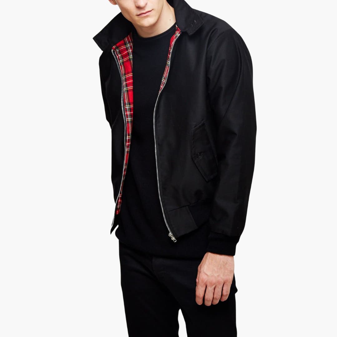 Herren Jacke mit Rippbündchen - markanten Stehkragen