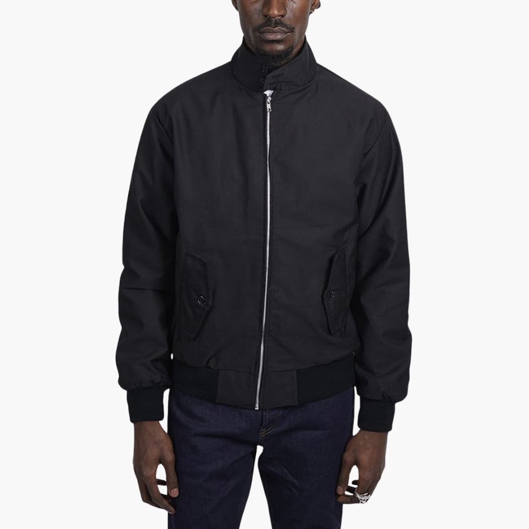 Herren Jacke mit Rippbündchen - markanten Stehkragen