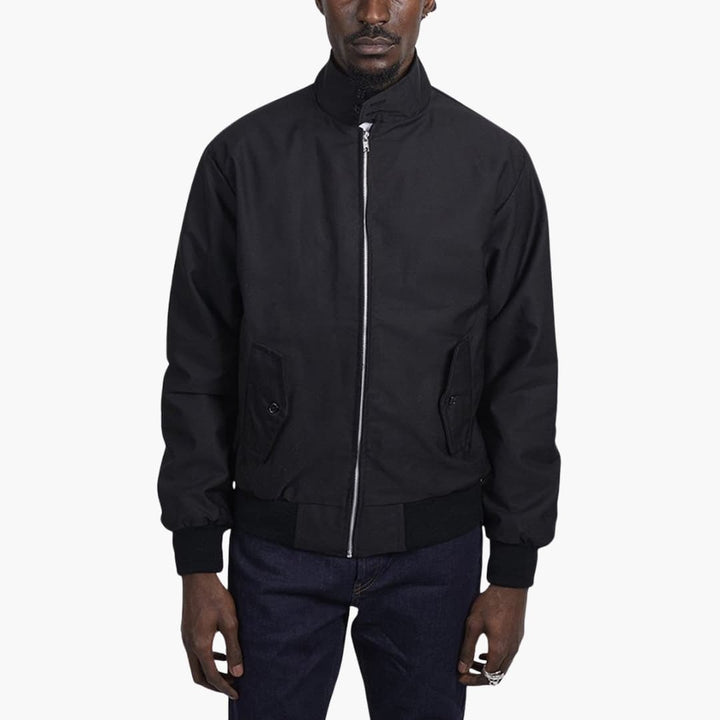 Herren Jacke mit Rippbündchen - markanten Stehkragen