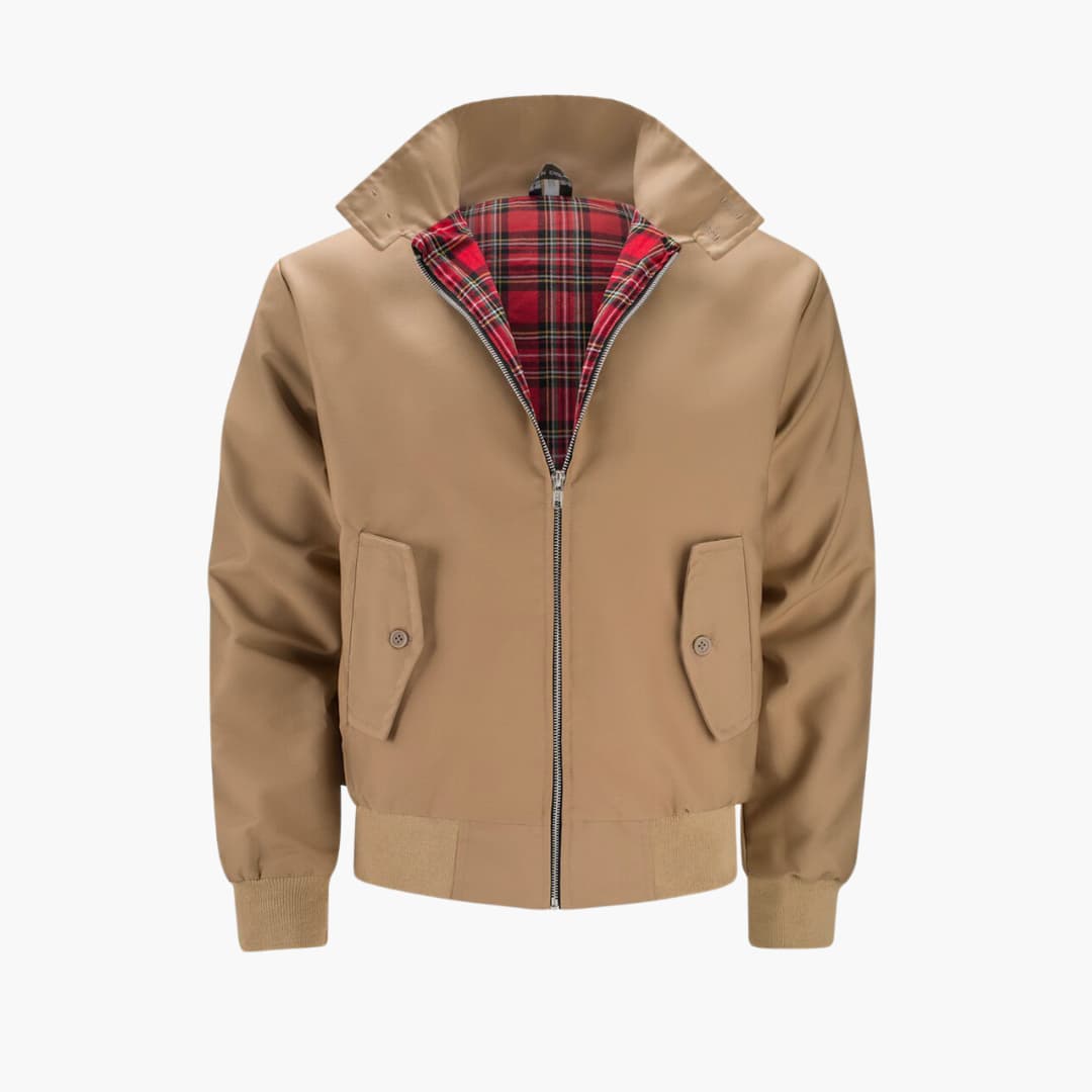 Herren Jacke mit Rippbündchen - markanten Stehkragen