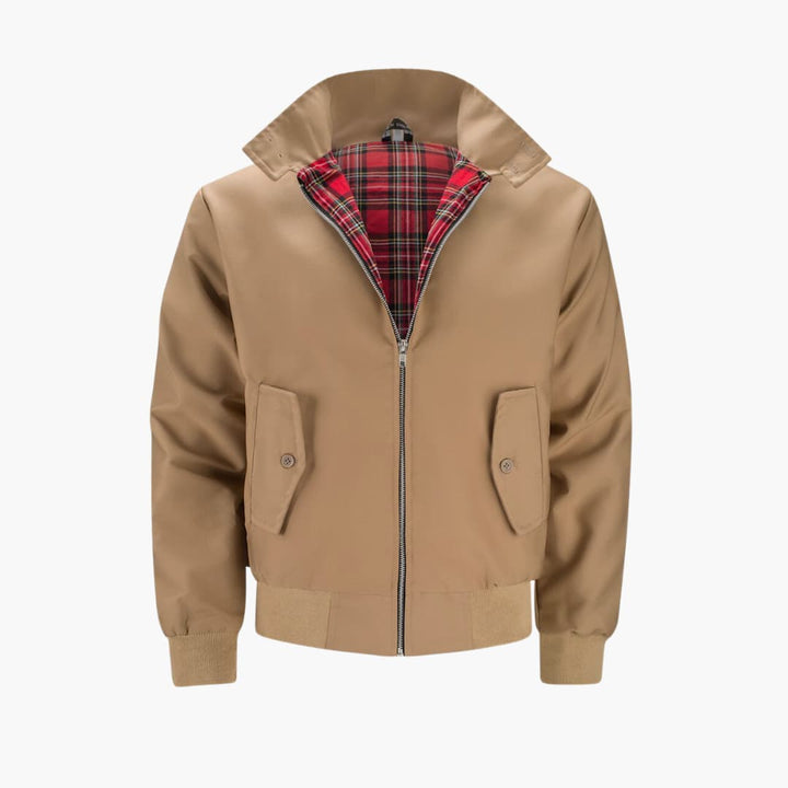 Herren Jacke mit Rippbündchen - markanten Stehkragen