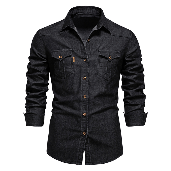 Herren Hemd Langarm Baumwolle Casual Stil