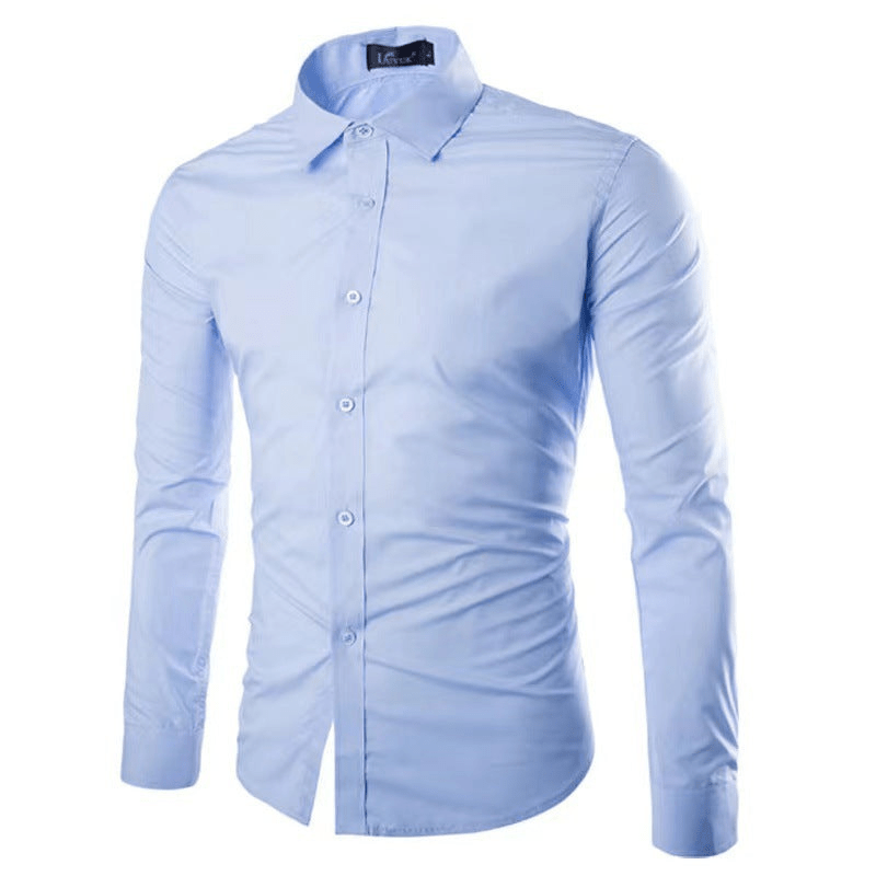 Chemise homme en matière facile d'entretien avec coupe moderne