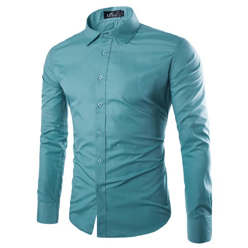 Chemise homme en matière facile d'entretien avec coupe moderne