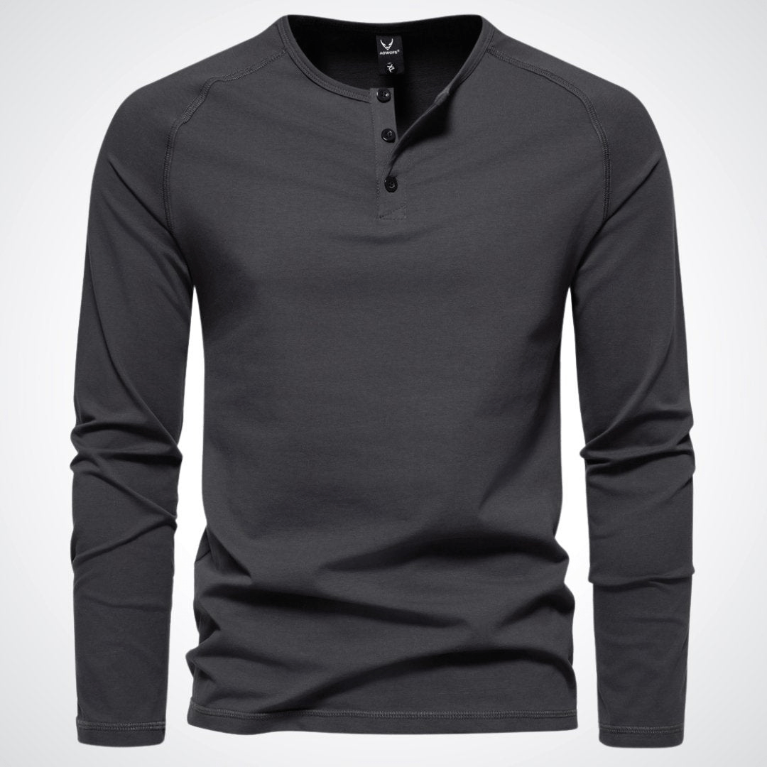 T-shirt élégant pour hommes avec col en V et boutons