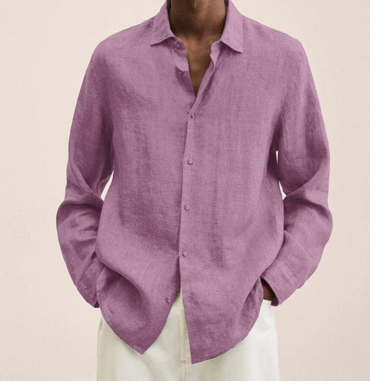 Chemise homme à manches longues en lin élégante – Coupe confortable pour le quotidien et le bureau