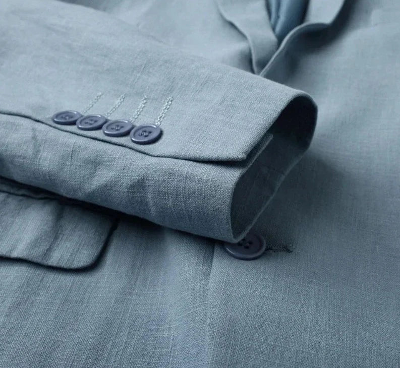 Herren Leinenblazer Elegant Atmungsaktiv Minimalistisch