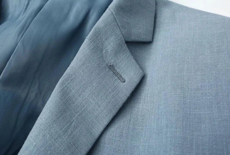 Herren Leinenblazer Elegant Atmungsaktiv Minimalistisch