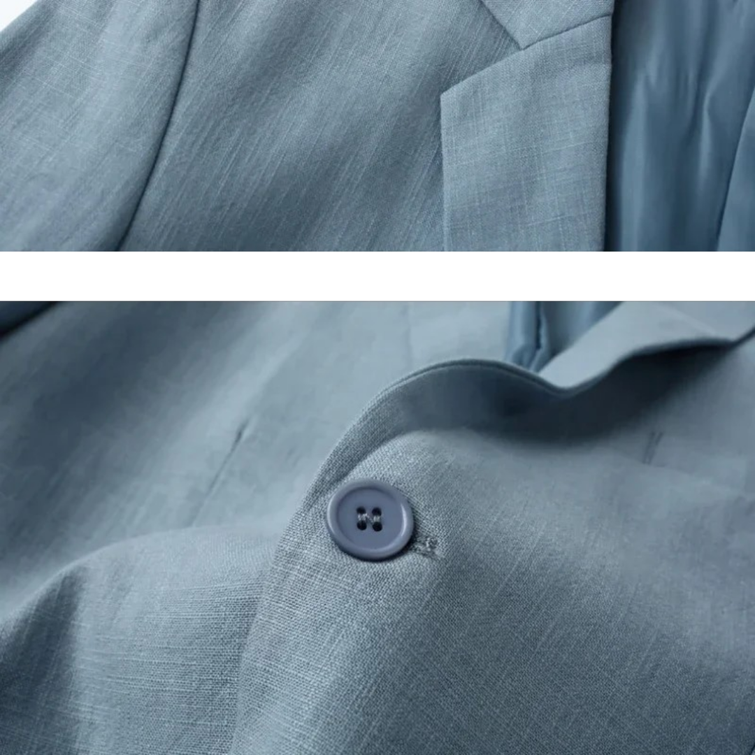 Herren Leinenblazer Elegant Atmungsaktiv Minimalistisch