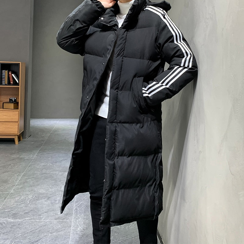 Herren Parka Winddicht Baumwollmischung Langer Schnitt 2