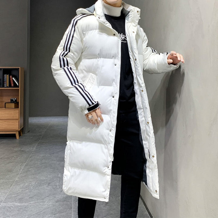 Herren Parka Winddicht Baumwollmischung Langer Schnitt 3