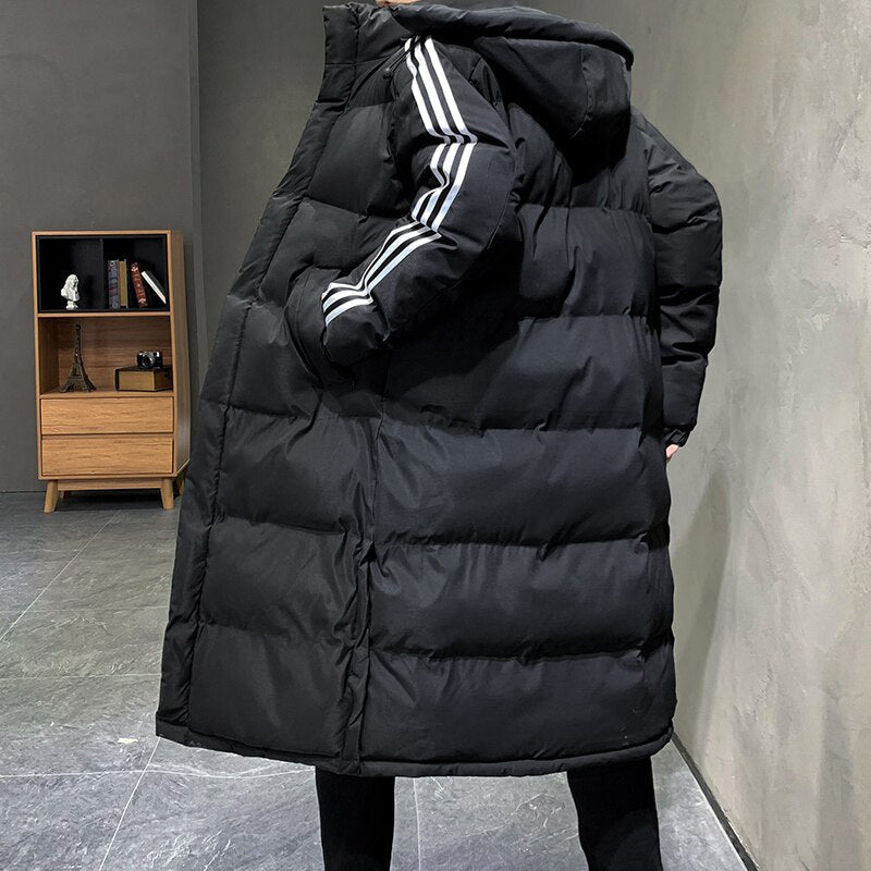 Herren Parka Winddicht Baumwollmischung Langer Schnitt 5