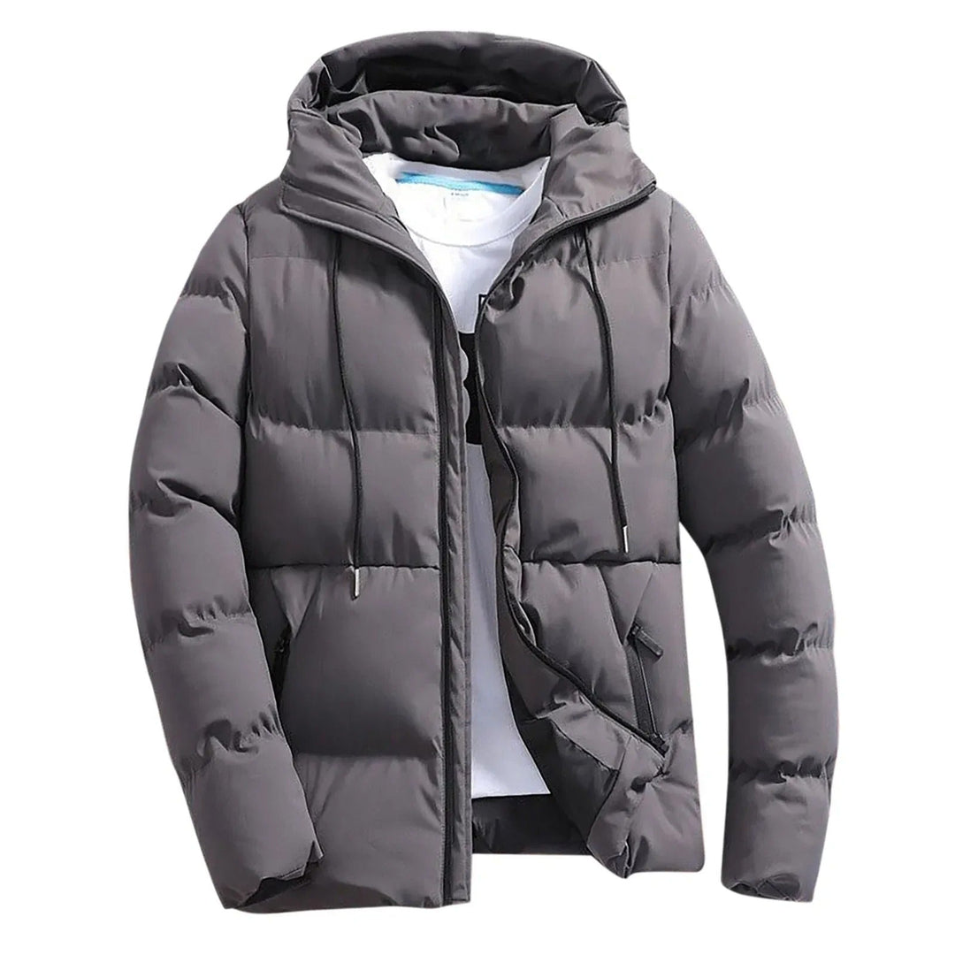 Herren Pufferjacke Daunen Warm Mit Kapuze Casual 1
