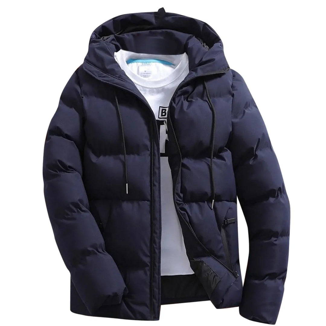 Herren Pufferjacke Daunen Warm Mit Kapuze Casual 2