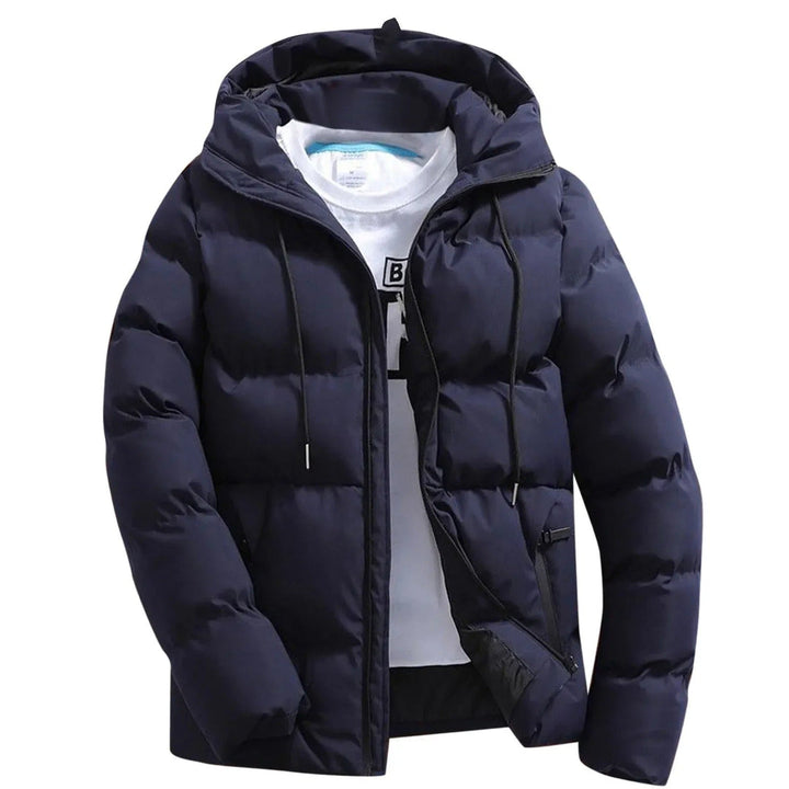 Herren Pufferjacke Daunen Warm Mit Kapuze Casual 2