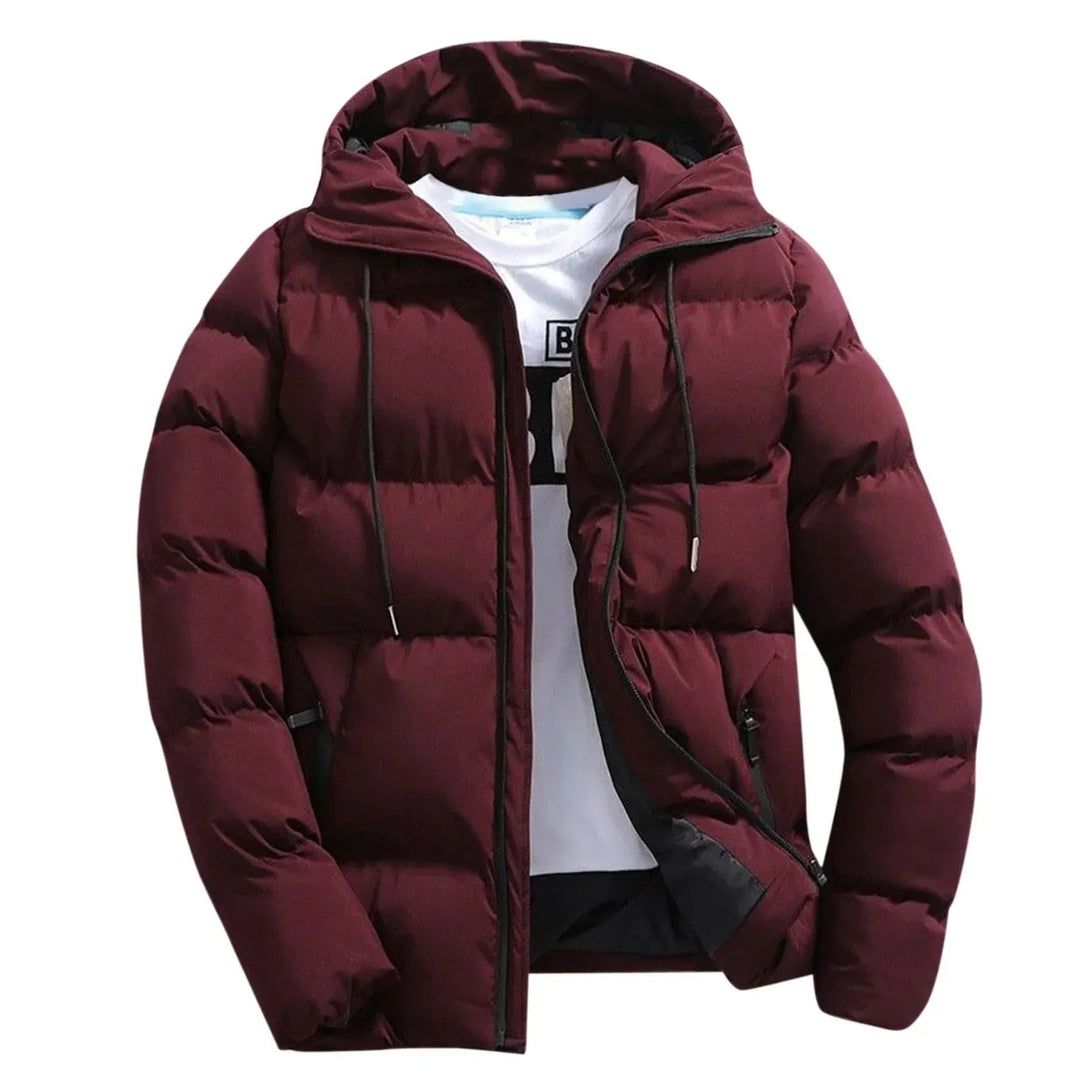 Herren Pufferjacke Daunen Warm Mit Kapuze Casual 3