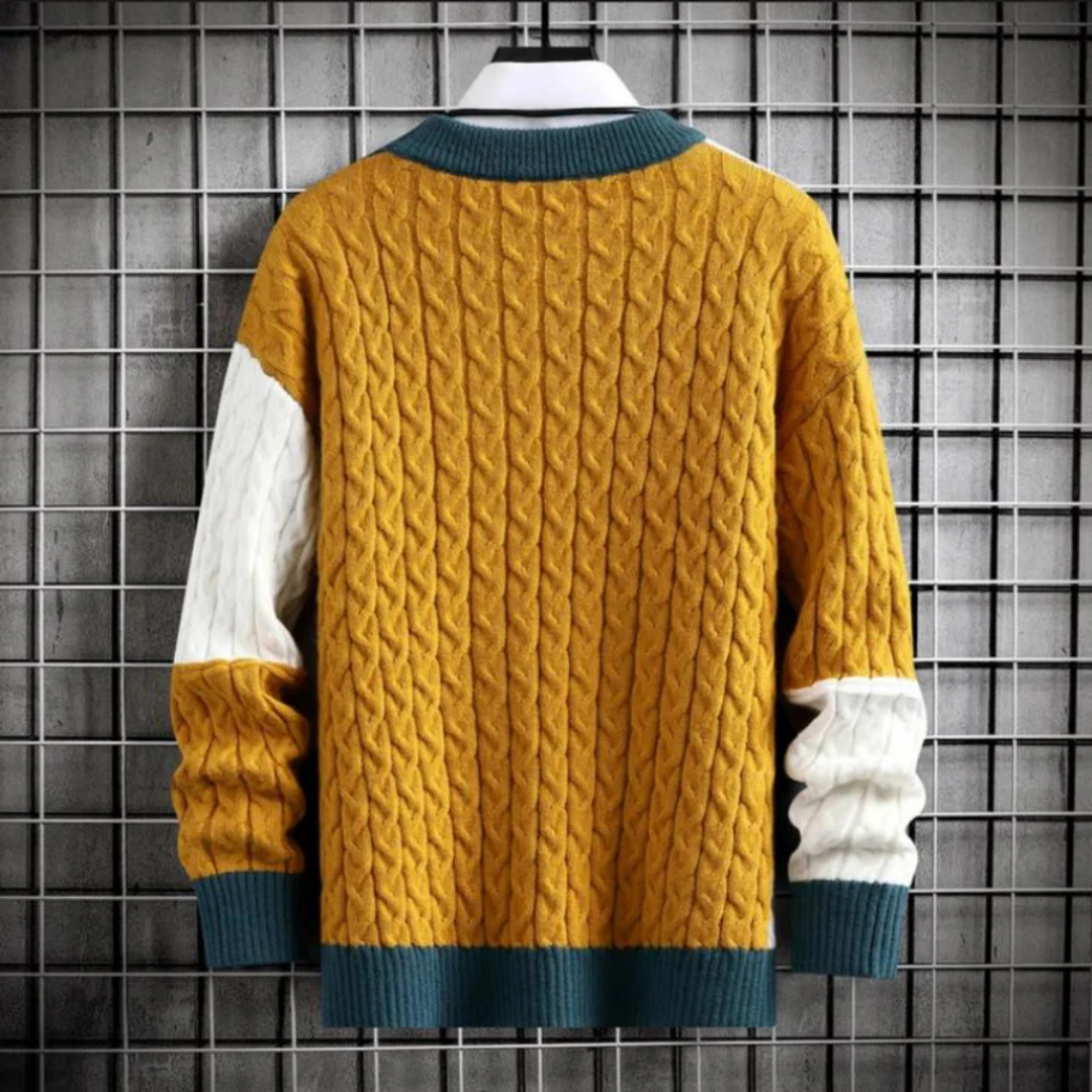 Herren Pullover Strick Rundhals Warm Bequem Longsleeve