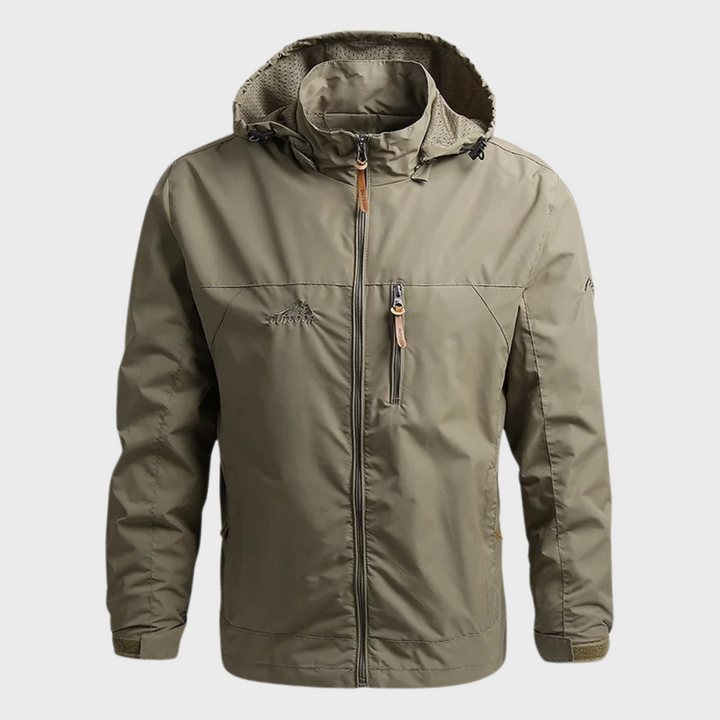 Herren Regenjacke Wasserdicht Atmungsaktiv mit Kapuze für Outdoor-Aktivitäten