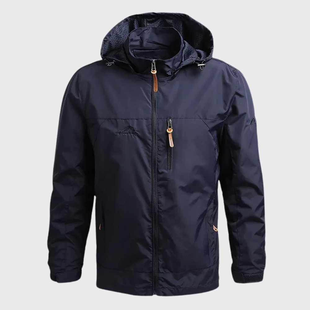 Herren Regenjacke Wasserdicht Atmungsaktiv mit Kapuze für Outdoor-Aktivitäten