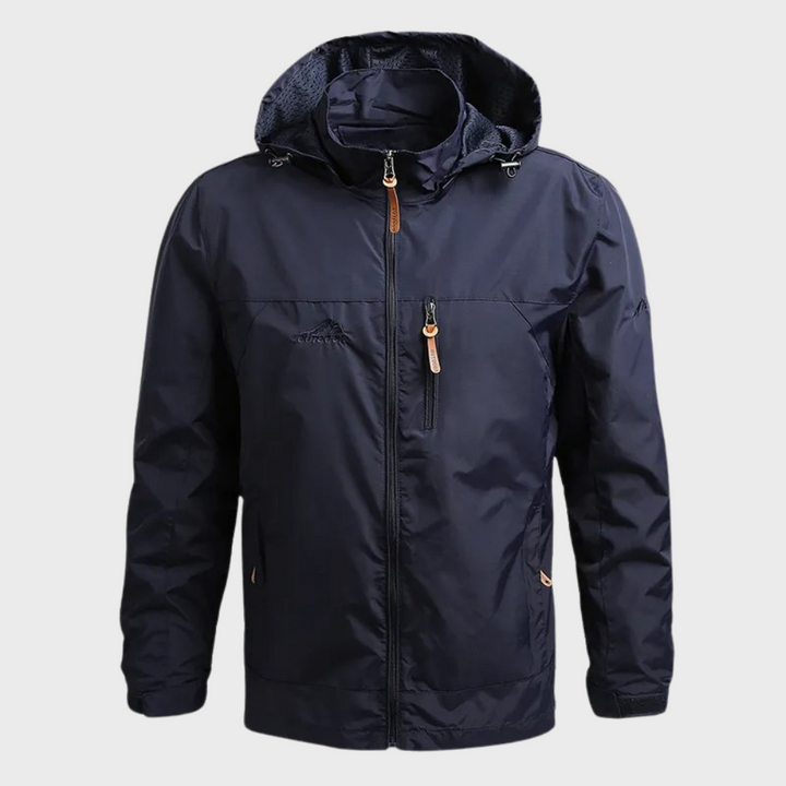 Herren Regenjacke Wasserdicht Atmungsaktiv mit Kapuze für Outdoor-Aktivitäten