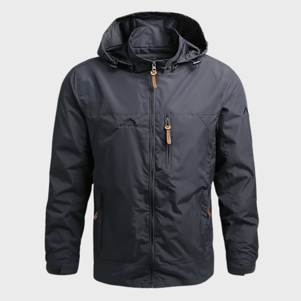 Herren Regenjacke Wasserdicht Atmungsaktiv mit Kapuze für Outdoor-Aktivitäten