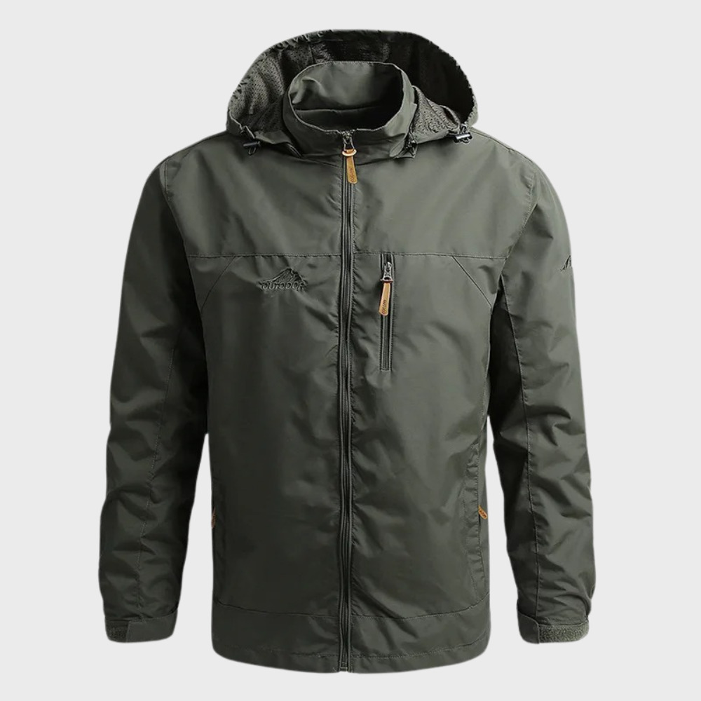 Herren Regenjacke Wasserdicht Atmungsaktiv mit Kapuze für Outdoor-Aktivitäten