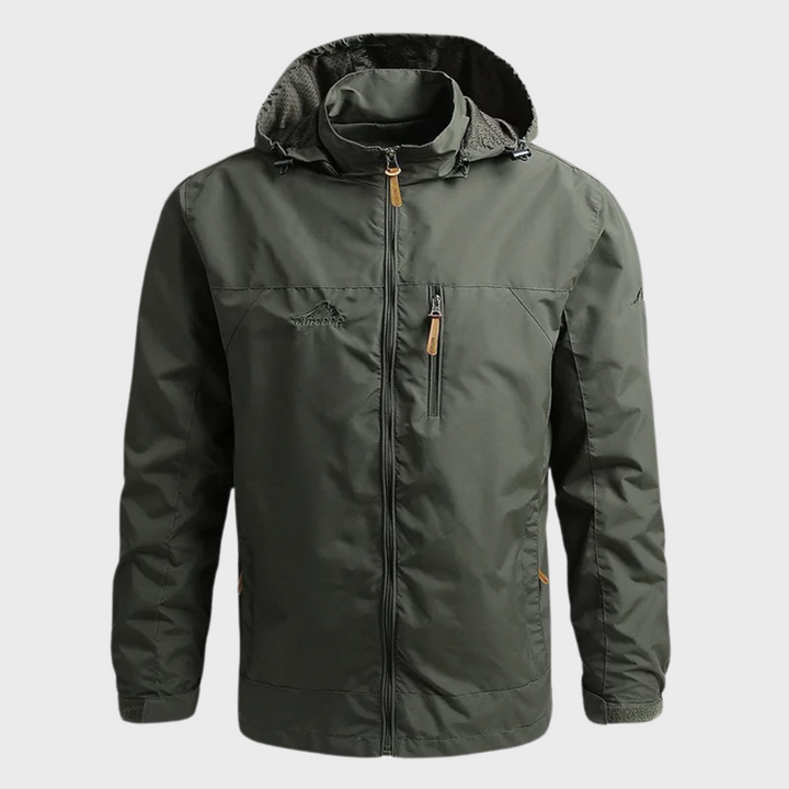 Herren Regenjacke Wasserdicht Atmungsaktiv mit Kapuze für Outdoor-Aktivitäten